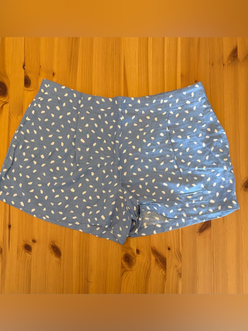 LOFT Blue High-Waist Printed Casual Shorts